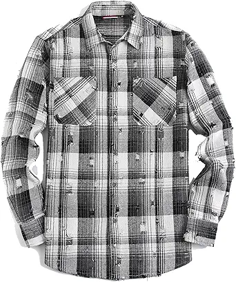 Alex Vando Mens Button Down Shirts Regular Fit Long Sleeve Casual Plaid Flannel Shirt
