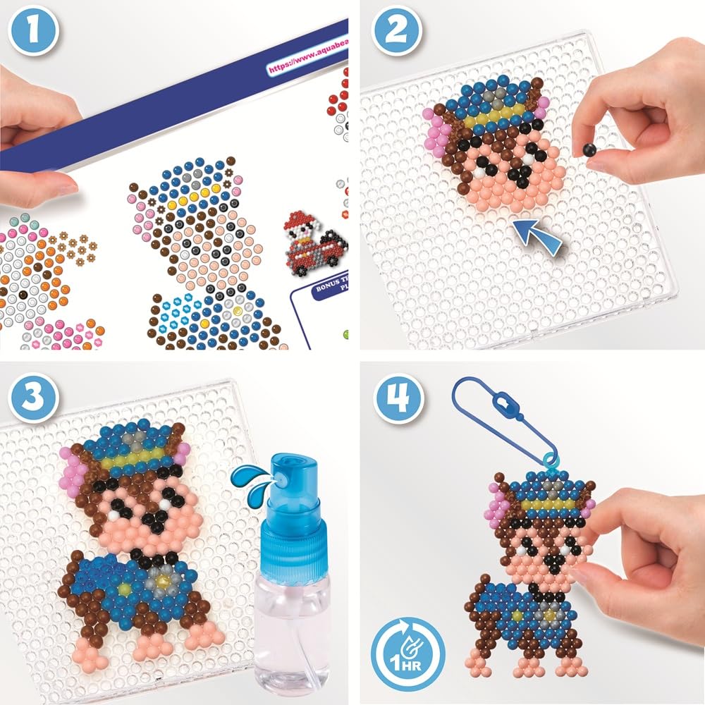 Aquabeads - Paw Patrol Keychain Craft Kit - Arts & Crafts Bead Activity Toy 35125, Multicolour, small - Image 3