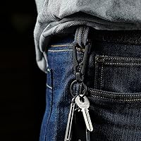 Vista 3 de Llavero con mosquetón de titanio KeyUnity, organizador EDC de liberación rápida con llavero