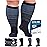 Doctor\'s Select 3 Pairs Plus Size Compression Socks Wide Calf - Up to 6XL | 20-30 mmHg Compression Socks for Women Wide Calf | Line Patterns 2