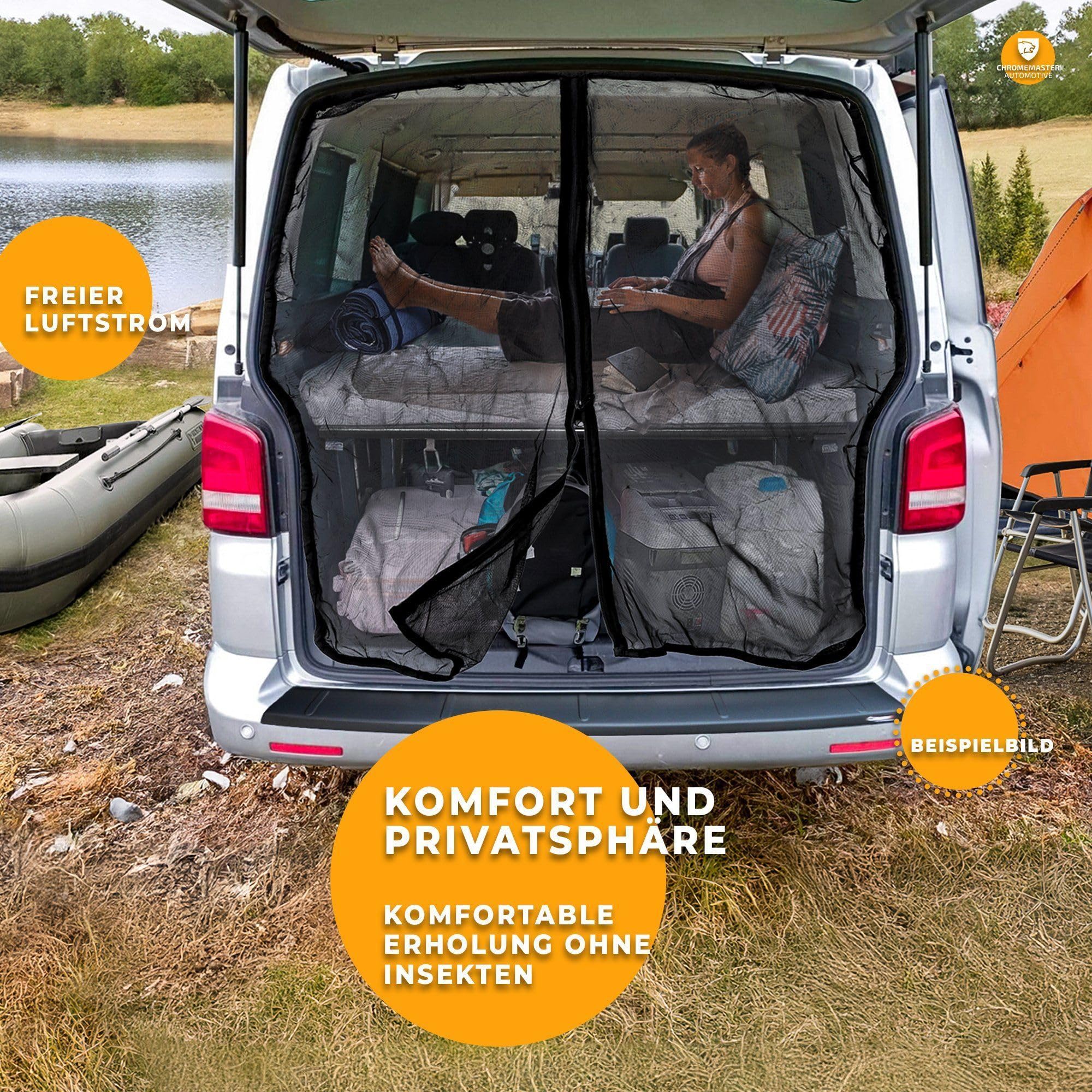CHROMEMASTER | Magnetisches Fliegengitter für Camper, Campervan, Wohnmobil | Kompatibel mit VW ID. Buzz 2022+ | Moskitonetz, Schutzgitter Gegen Insekten, Ungeziefer, Mücken und Spinnen