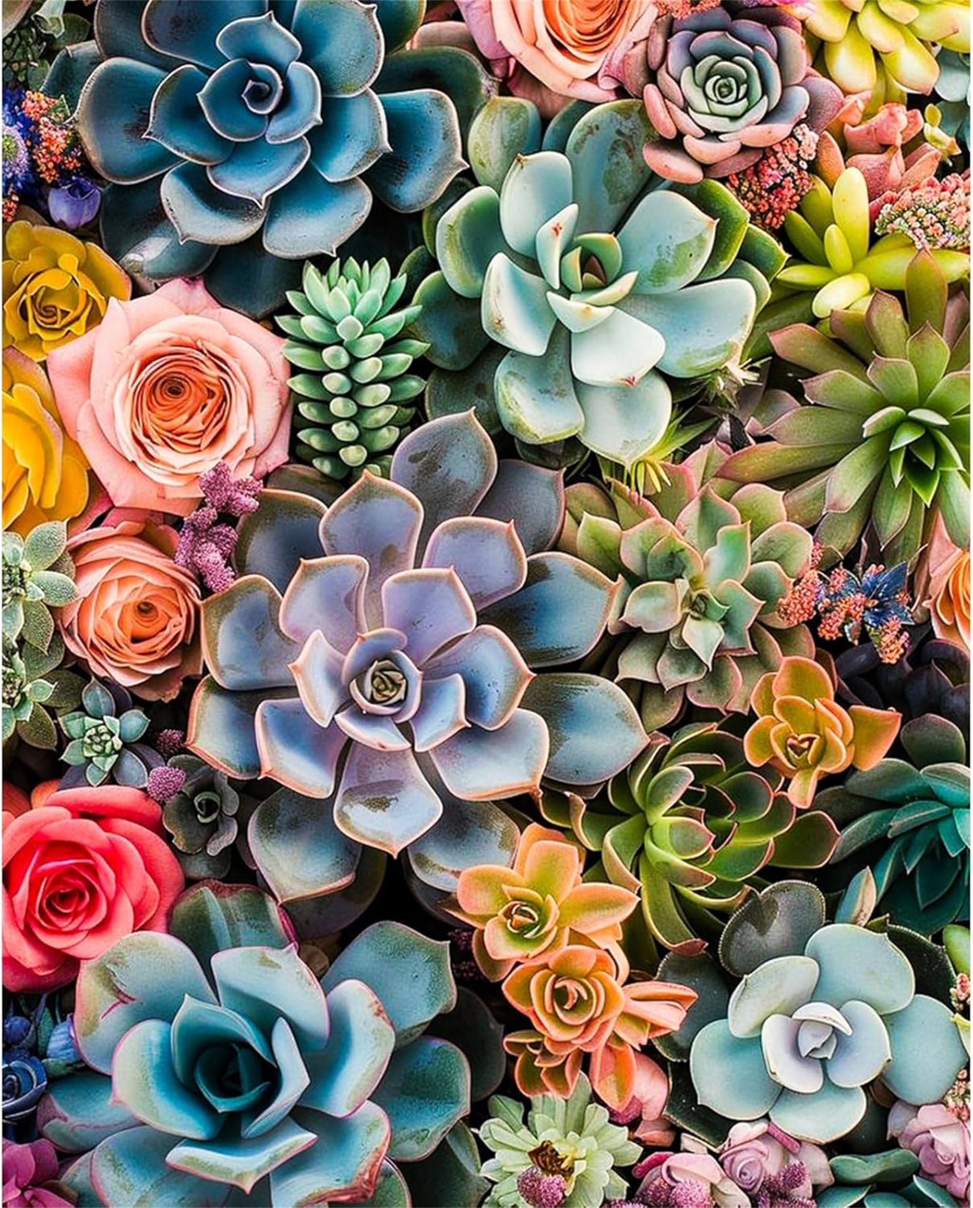 Nianxi Flower2 Succulent Adult Paint By Number Kits,Painting Kits On Canvas,Large Color By Numbers Watercolor Gifts For Friends Home Wall Decor