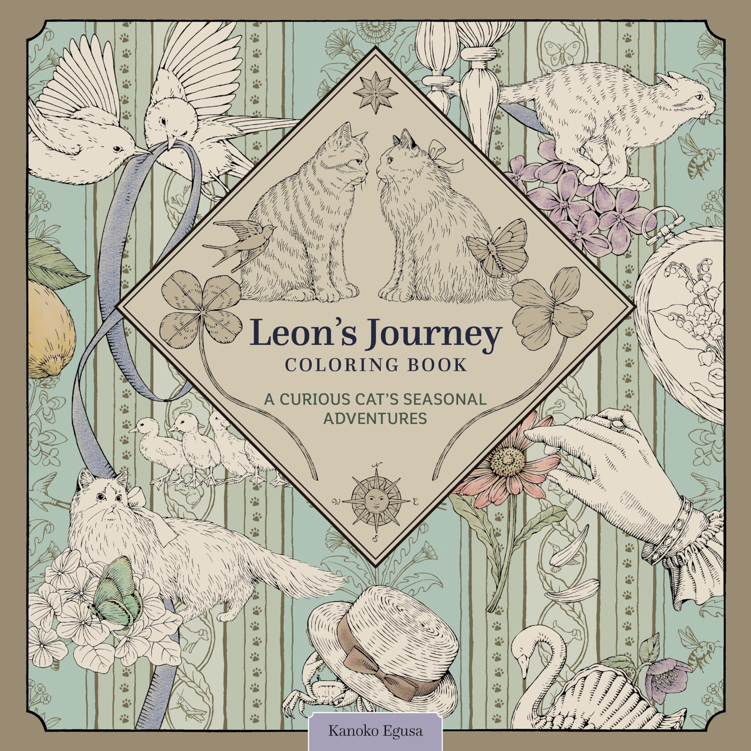 Leon's Journey Coloring Book: A Curious Cat's Seasonal Adventures (Design Originals) Whimsical Animal Scenes, Nature-Inspired Art, and Storybook Coloring from Kanoko Egusa - Relaxing Gift for Adults