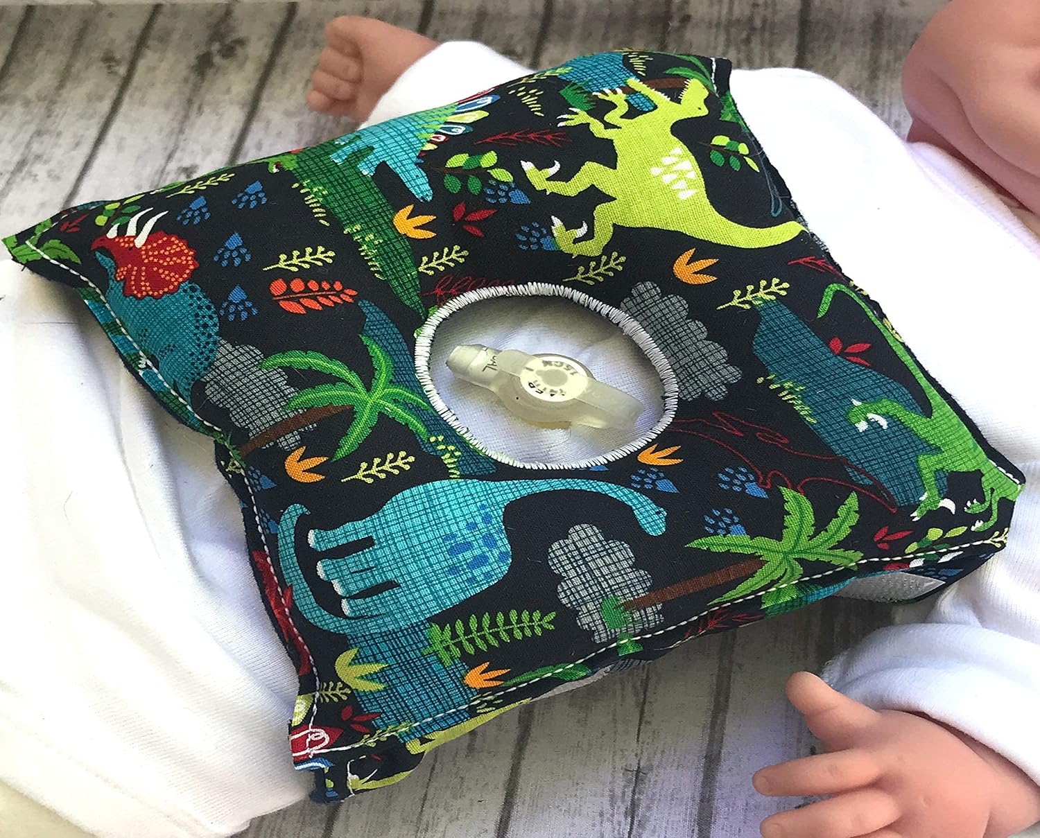 Dinosaur G-tube Pillow Belt for Infant Tummy Time