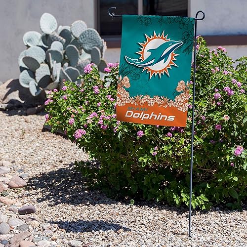 Miniatura 5 de Rico Industries NFL Miami Dolphins Primary - Bandera de jardín de doble cara de 13 x 18 pulgadas