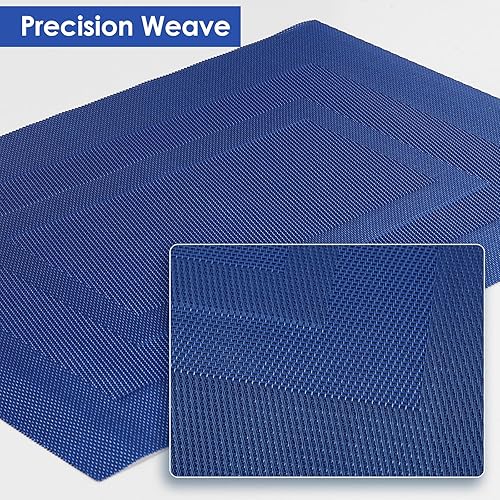 Miniatura 5 de Juego de 6 manteles individuales resistentes al calor, lavables, para interiores y exteriores, antideslizantes, fáciles de limpiar, duraderos, de