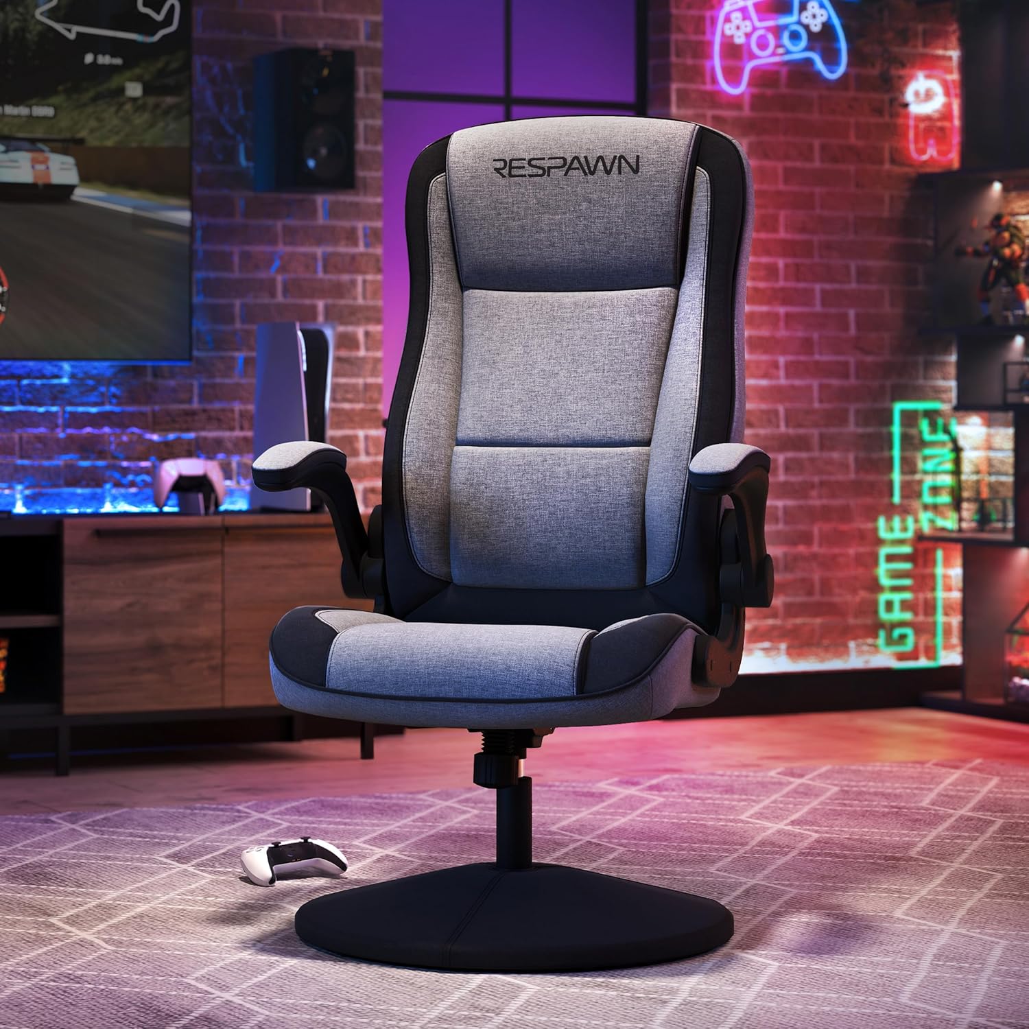 RESPAWN 800 Swivel Rocker Gaming Chair - Ergonomic Floor Gaming Seat with Lumbar Support