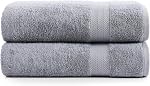 4 Ensembles de serviettes de bain pour salle de bain- 100% Serviettes de bain en coton, Ultra Serviettes en coton doux, Serviettes de bain à sec rapide pour salle de bains, Ensemble de serviettes de bain de qualité Premium Spa - Ensemble de serviettes de bain en argent