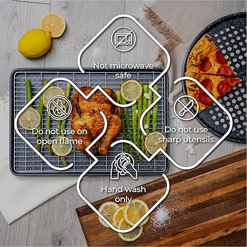 Miniatura 4 de KITCHENATICS Juego de utensilios antiadherentes para hornear, juego de bandejas para hornear de cocina profesional, juego de bandejas para hornear,