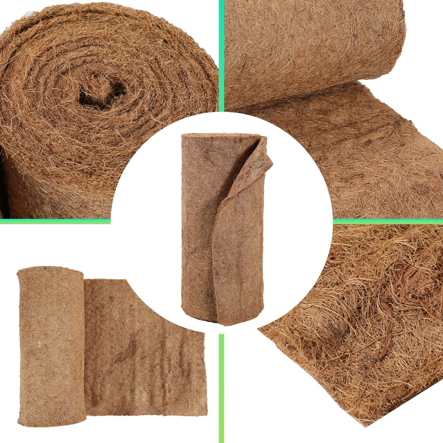 Sonnewelt 50cm x 10m Tappeto per Fibra di Cocco I Protezione Invernale e dal Freddo per Le Piante I 1200g/㎡ Tappetino da Terra con Lattice Naturale I Prodotto Naturale da Biologico I 1 Pezzo
