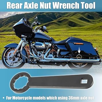 Motoforti 36mm Rear Axle Nut Wrench Tool for Harley Davidson Touring Motorcycle - HD-47925, Adjust Belt Tension, Black