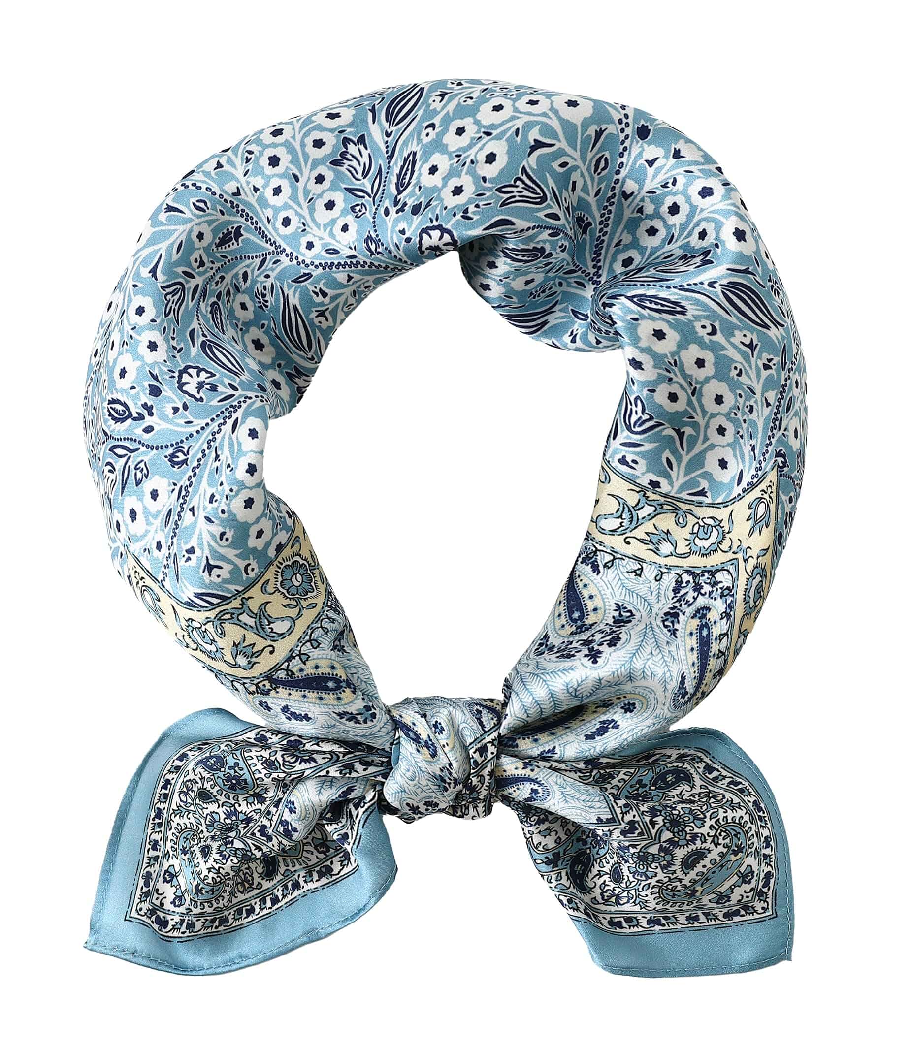 STARWHISPER 100% Pure Mulberry Silk Square Scarf-27''x27 Lightweight Hair Scarves Headscarf Night Sleeping with Gift Packed Paisley
