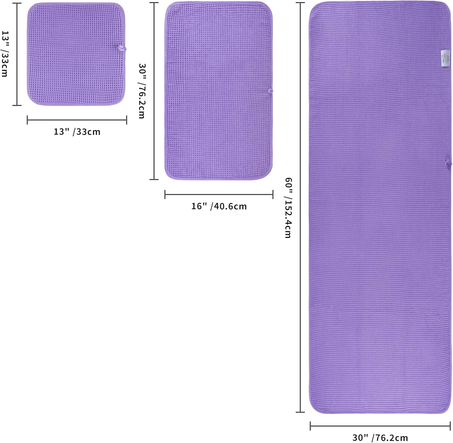 POLYTE 430 GSM Microfiber Quick Dry Lint Free Oversize Bath Towel Set, 6 Piece (Waffle Weave) - Image 2