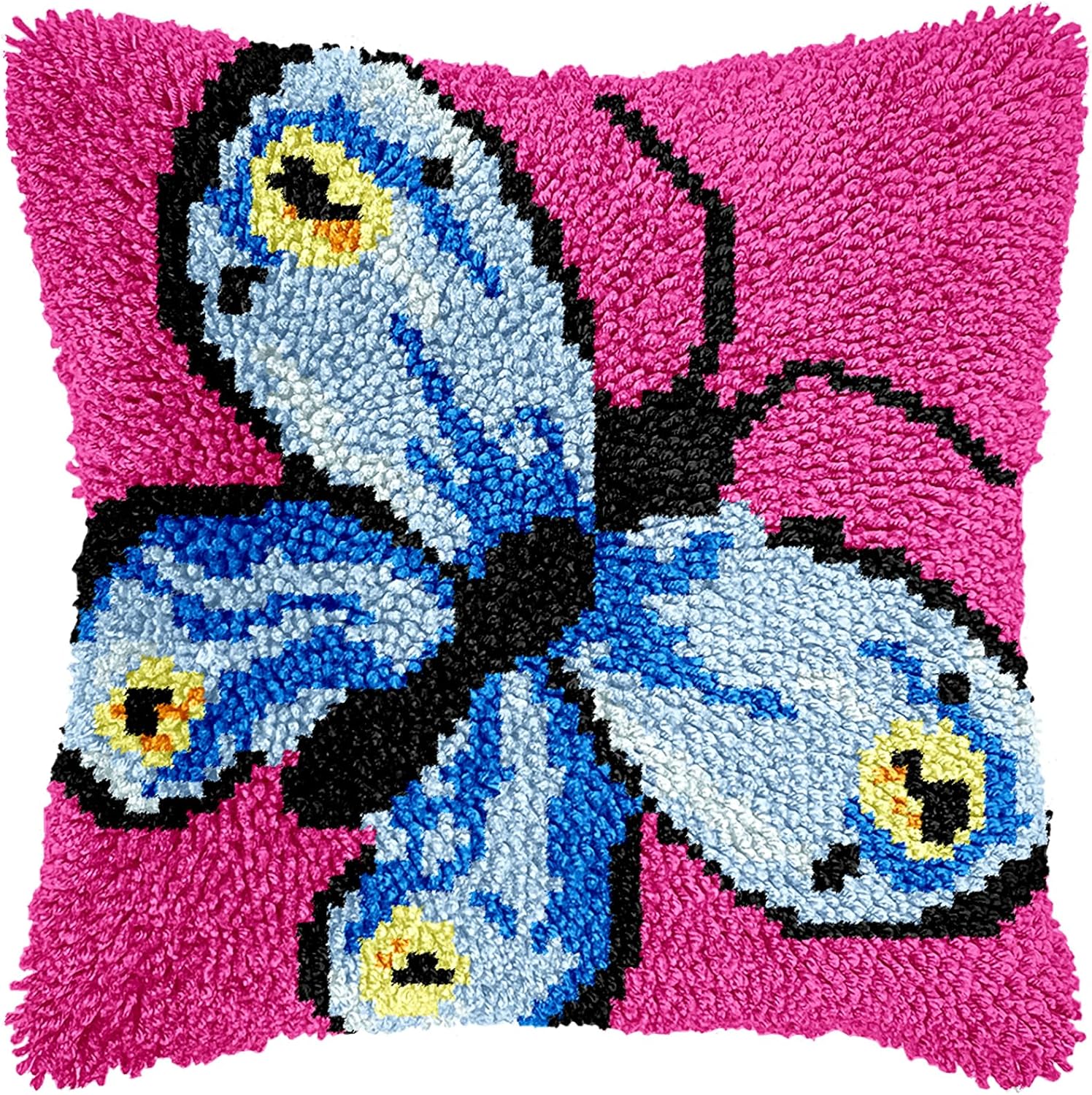 Manzapu Latch Hook Rug Kits for Adults Beginners, 30cm*30cm Small Home Decor Rugs Making Kit with Crochet Tool ＆ Precut Yarns and Coded Canvas Christmax Halloween Craft Gifts for Women Mom