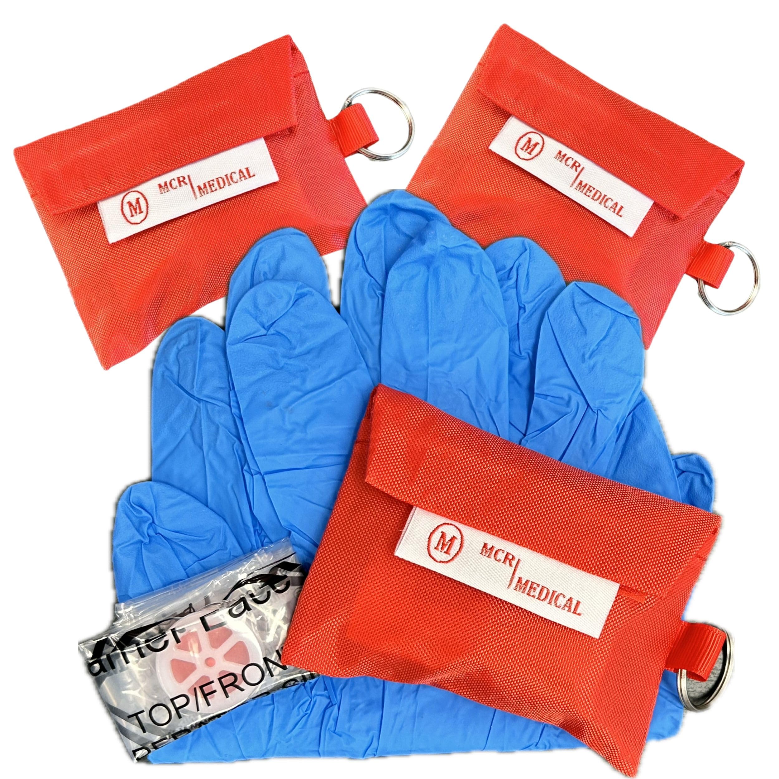 MCR Medical CPR Mask Keychain with Nitrile Gloves (Pack of 3)