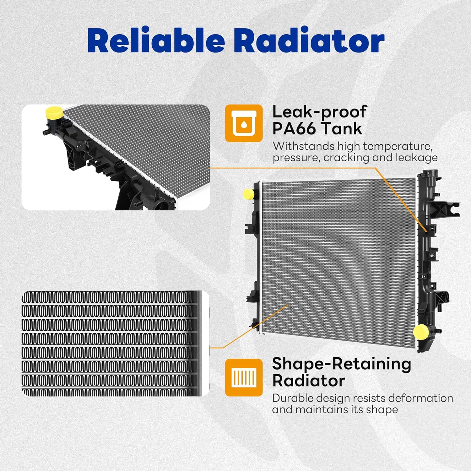 Radiator Compatible with 2009-2021 Ram 1500 2011-2013 Ram 2500 3500 3.6L 3.7L 4.7L 5.7L V6 V8