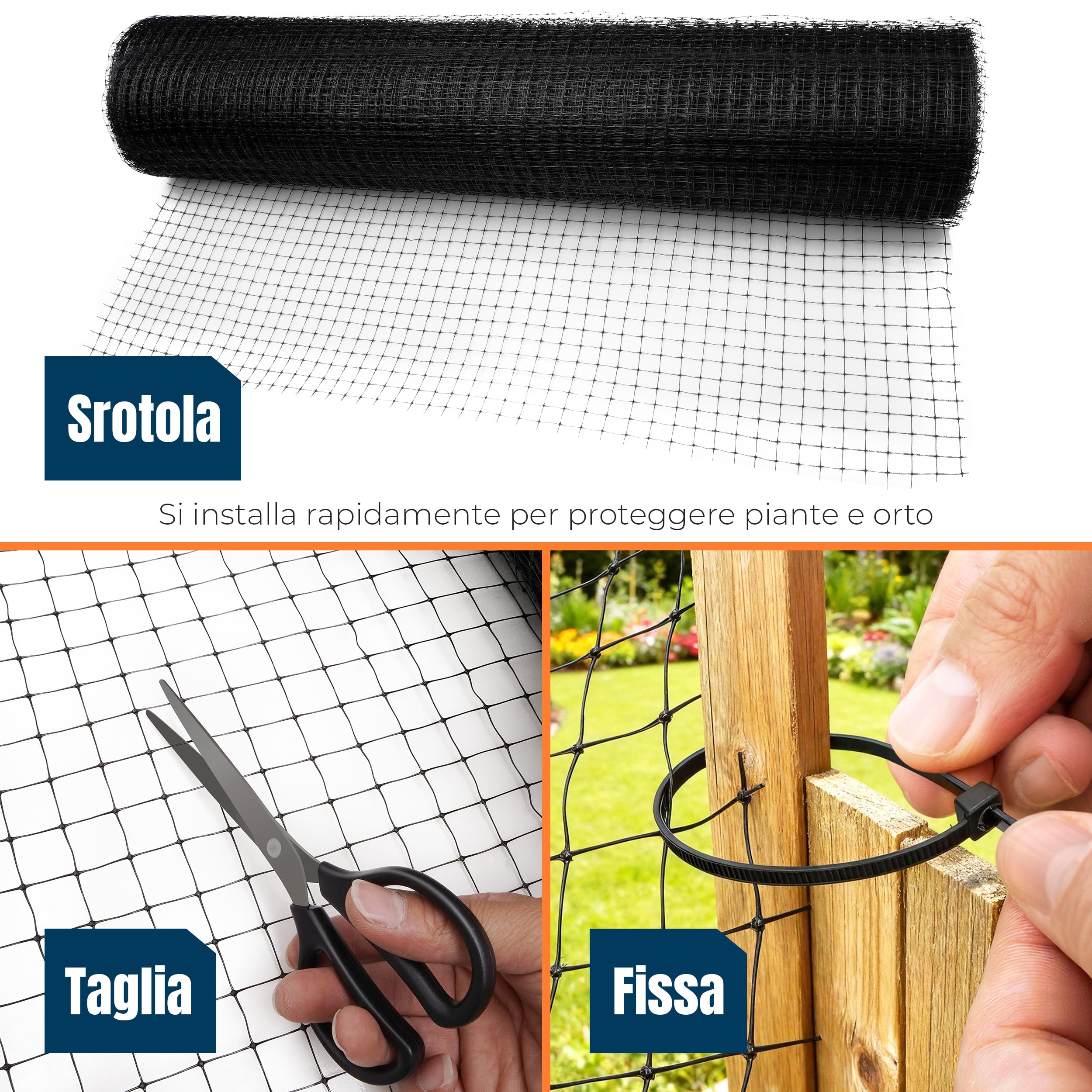 MP Recinzione da Giardino, 2,1x27,4 m, Resistente | Barriera contro Piccioni e Cani, per Pollaio e Voliere