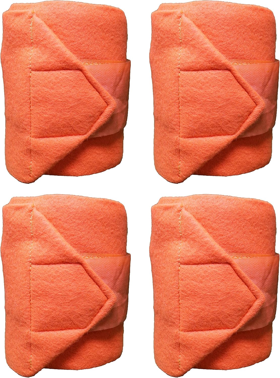 Horse Tack Grooming Leg Polo Wrap Set of 4 Soft Fleece Orange 95R07