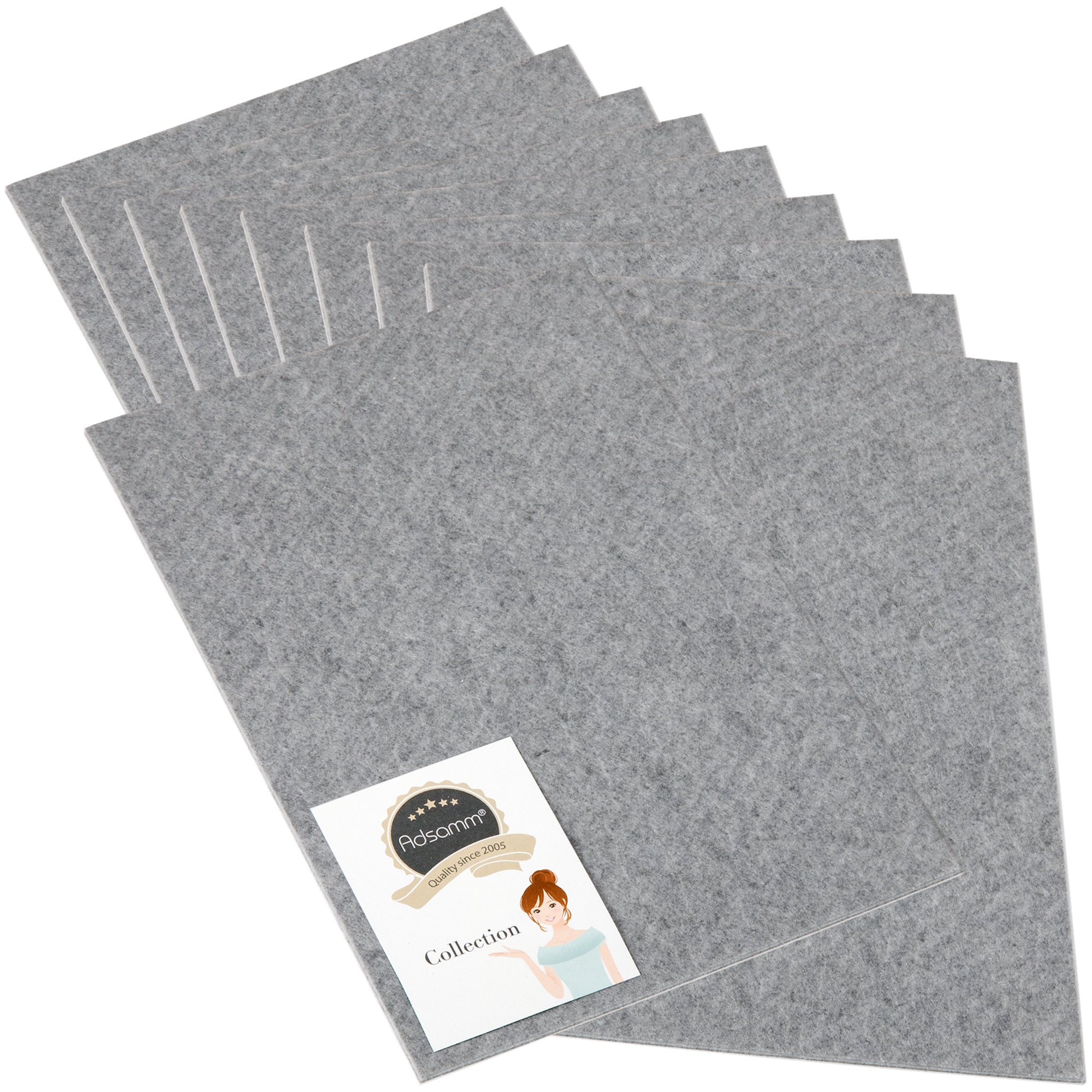 Adsamm® / 10 X Plaquette Autocollante En Feutre Pour Le Découpage/Gris / 200x300 Mm/rectangulaire / 3,5 Mm D' épaisseur/Patins Feutre Auto-adhésifs