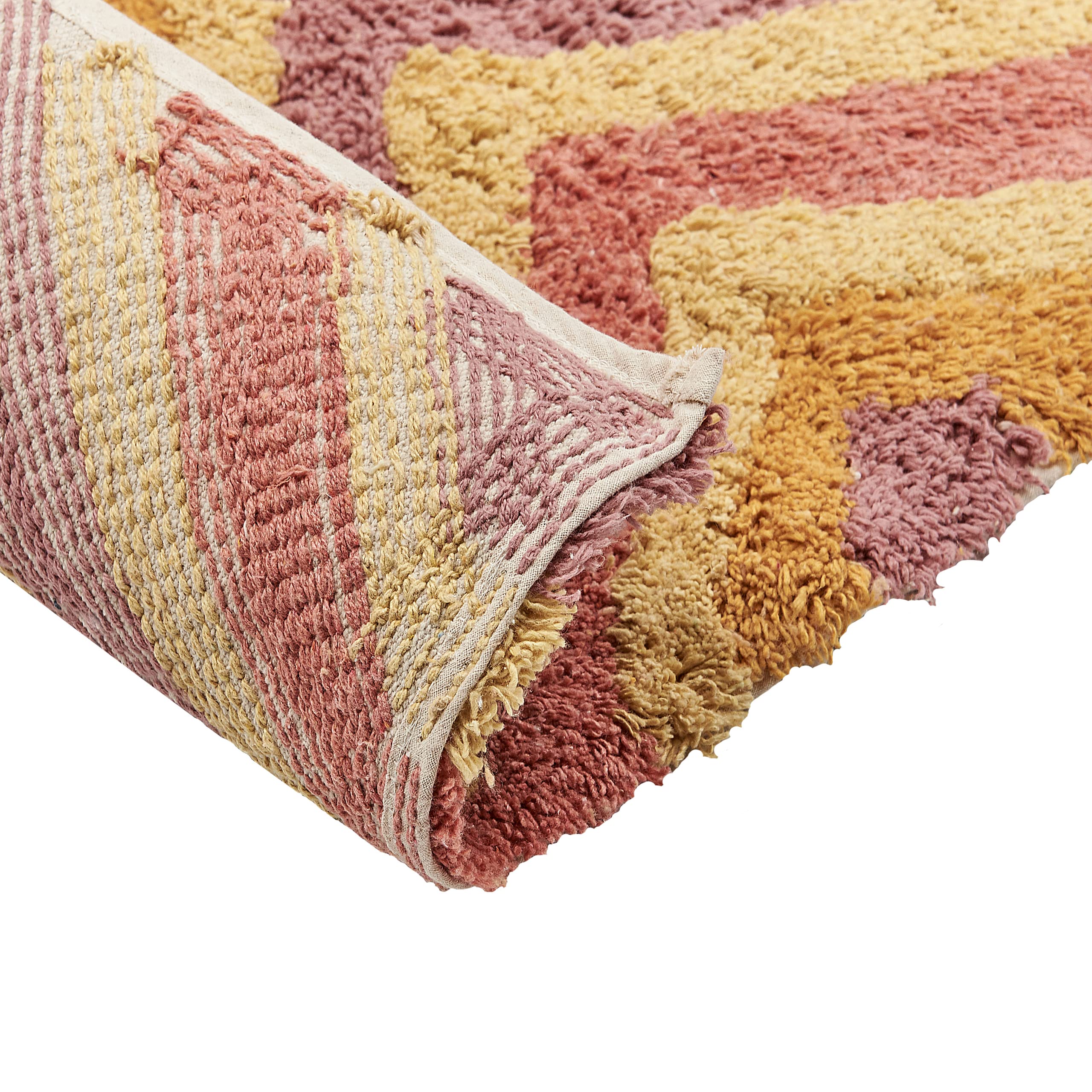 Beliani Teppich Baumwolle mit Muster bunt 140 x 200 cm Boho Canakkale