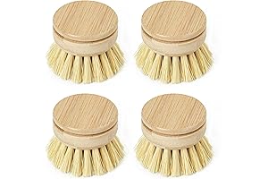 Replacement Brush Heads for Eco Dish Brush: Pack of 4 Wooden Washing Up Brush Heads