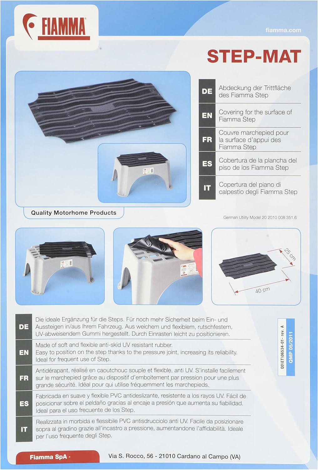 Fiamma Flame 06373 ‐ 01 Step by Step ‐ Mat Rug