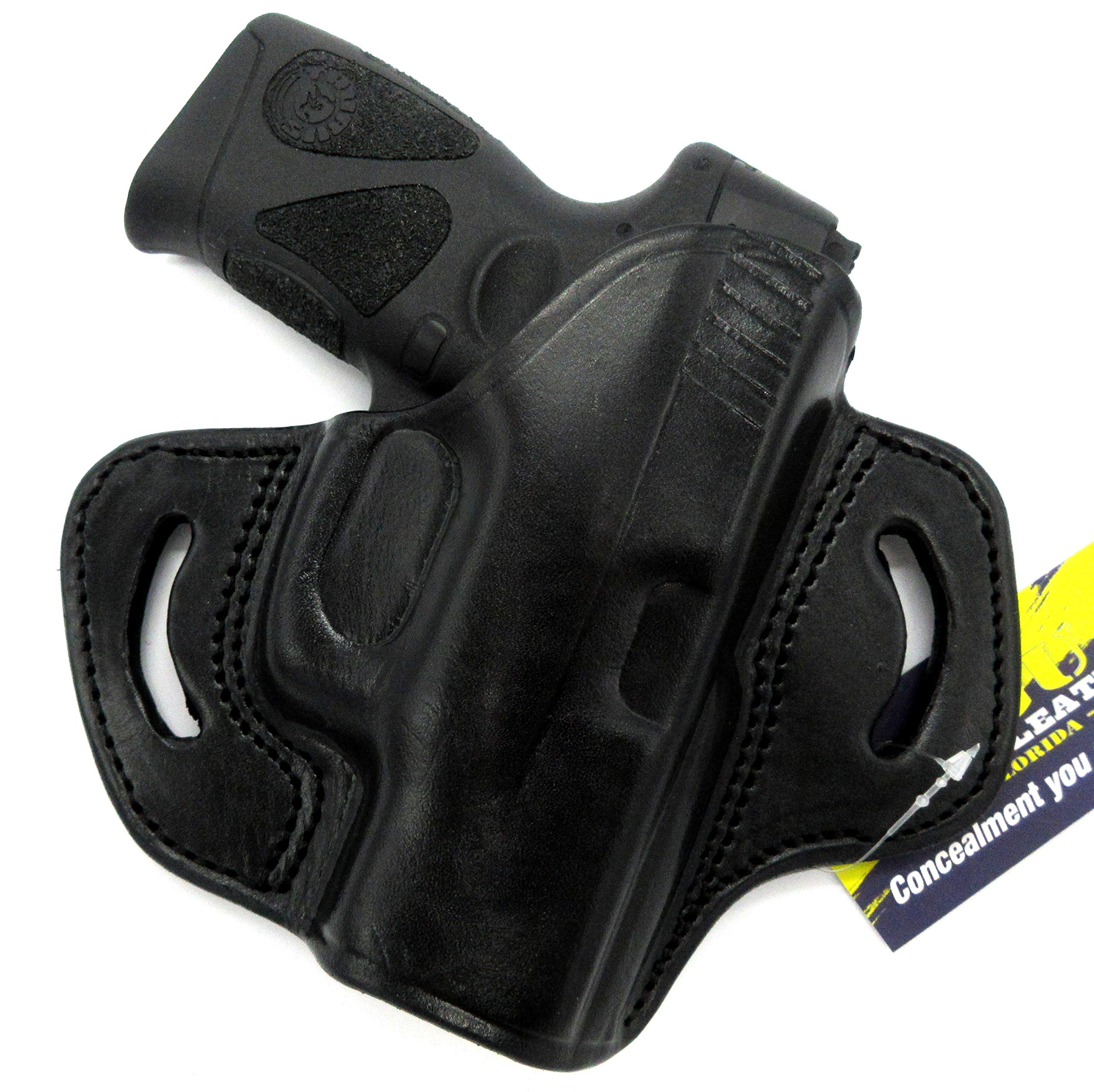 HOLSTERMART USA TAGUA Right Hand Black Leather Open Top OWB Belt Holster for Taurus Millennium G2, G2C, G2S