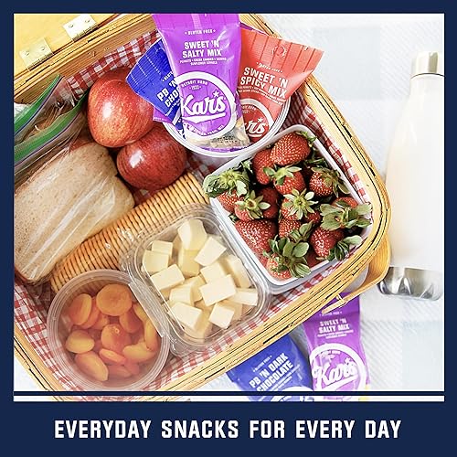Miniatura 5 de Kar's Nueces de anacardos sin sal, paquetes individuales de bocadillos de 3 onzas, paquete a granel de 12, mezcla de aperitivos sin gluten