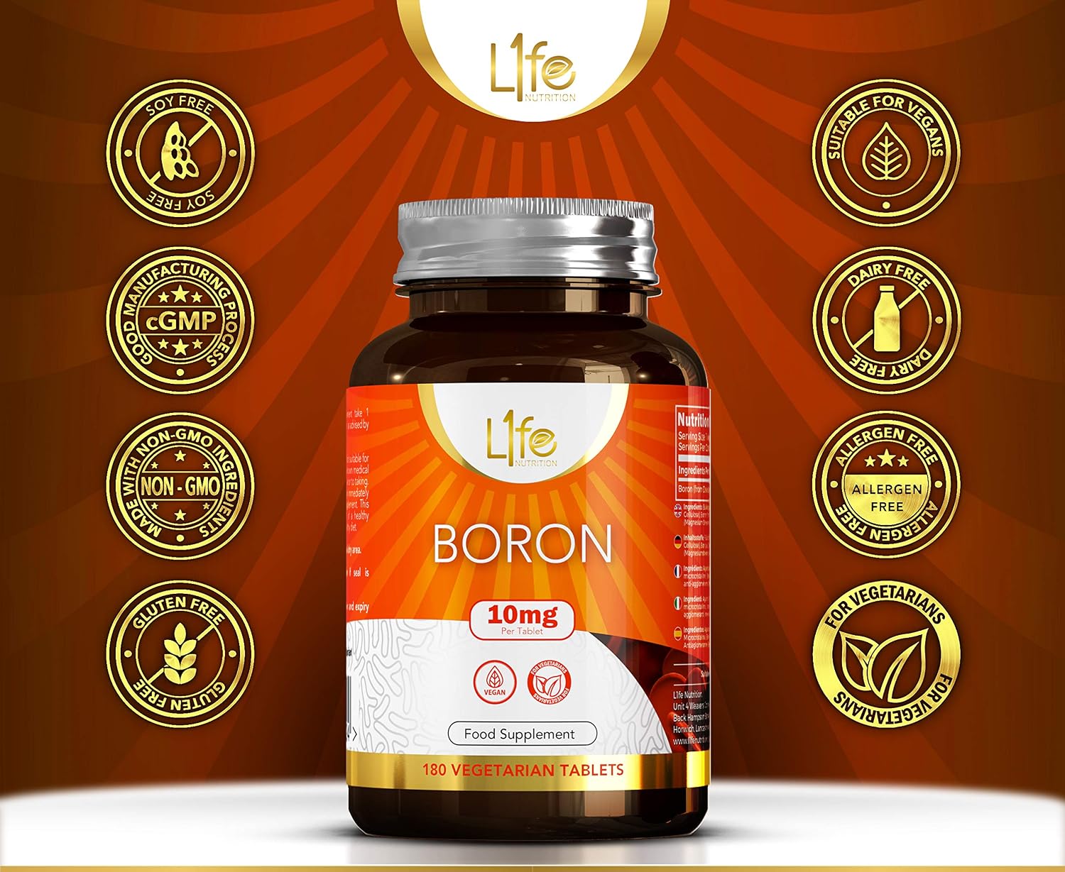 LN Boron Supplements, 180 count (Pack of 1) - Image 5