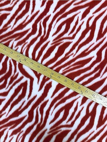 Miniatura 2 de Tela polar con estampado animal rojo blanco cebra tela por The Yard