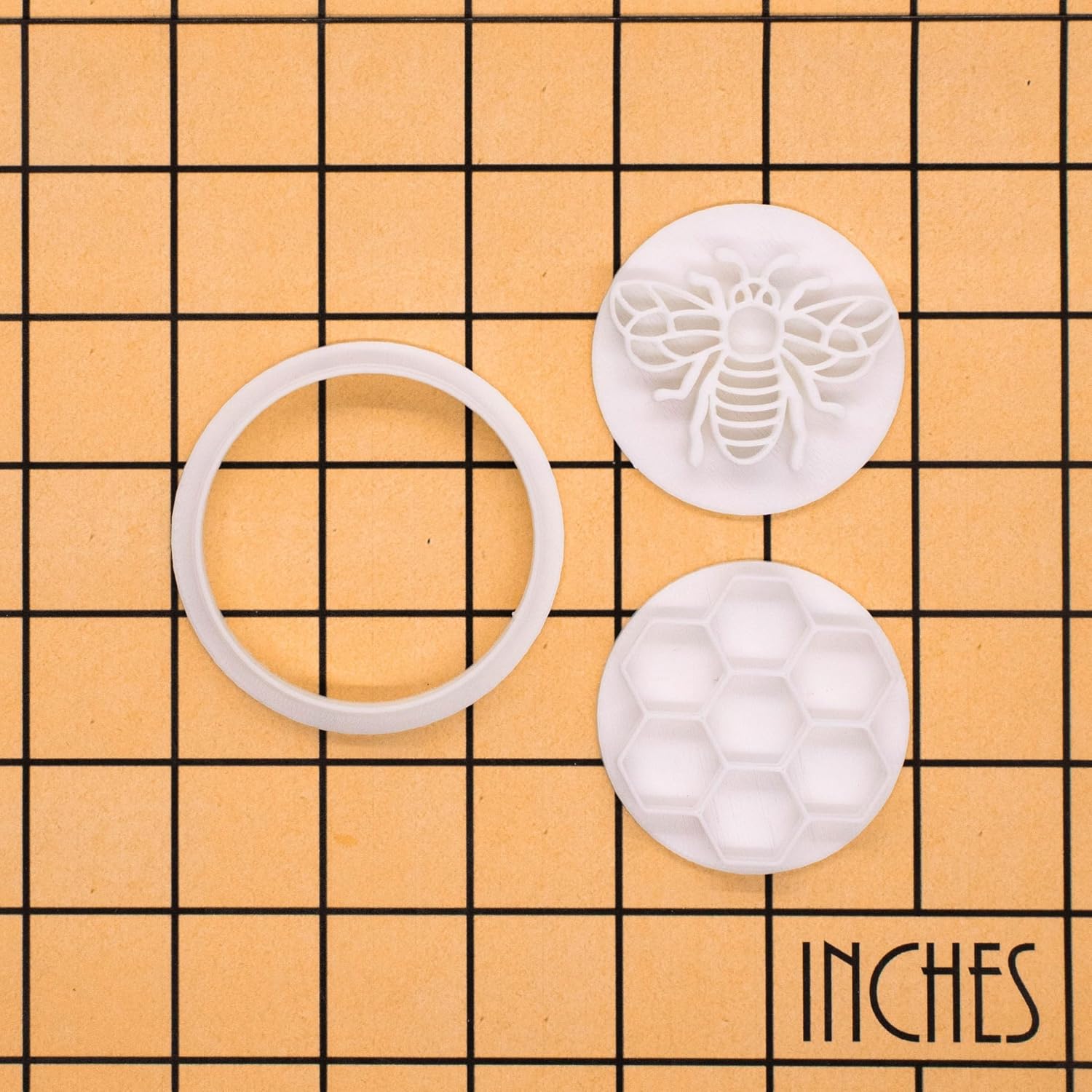 BAKERLOGY Queen Bee - Mini 2" Cookie Cutter & Stamp Set - Honey Bee & Honeycomb Design for Easter & Spring Cookies, Cupcakes & Fondant Decorations image 5