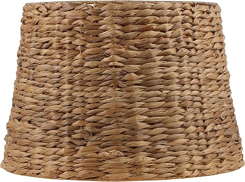 Miniatura 2 de Aspen Creative 32994, pantalla de lámpara de araña Empire tejida a mano, jacinto de agua, 33 cm de diámetro superior x 41 cm de diámetro inferior x