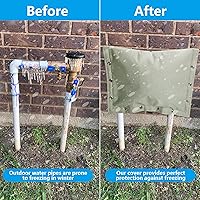 Vista 6 de 20 x 16 Inch Backflow Preventer Insulation Cover- 3 Way Opening Winter Pipe Insulation Sprinkler Valve Cover (5°F)- Waterproof Water Well Pump