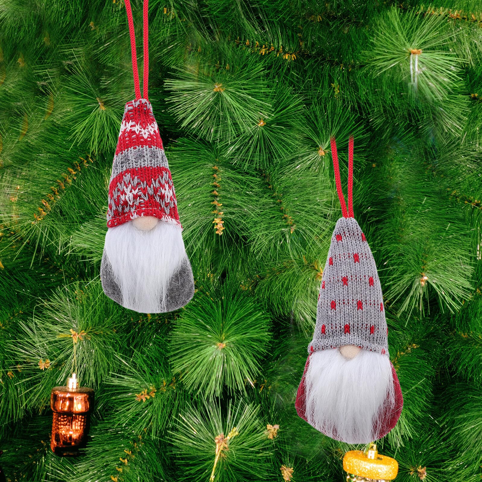8 Stück Teiliges Weihnachtsdeko Gnom Anhänger im Skandinavischen Stil Gesichtslose Weihnachtswichtel für Indoor Weihnachtsbaum Langlebige und Niedliche Weihnachtsornamente