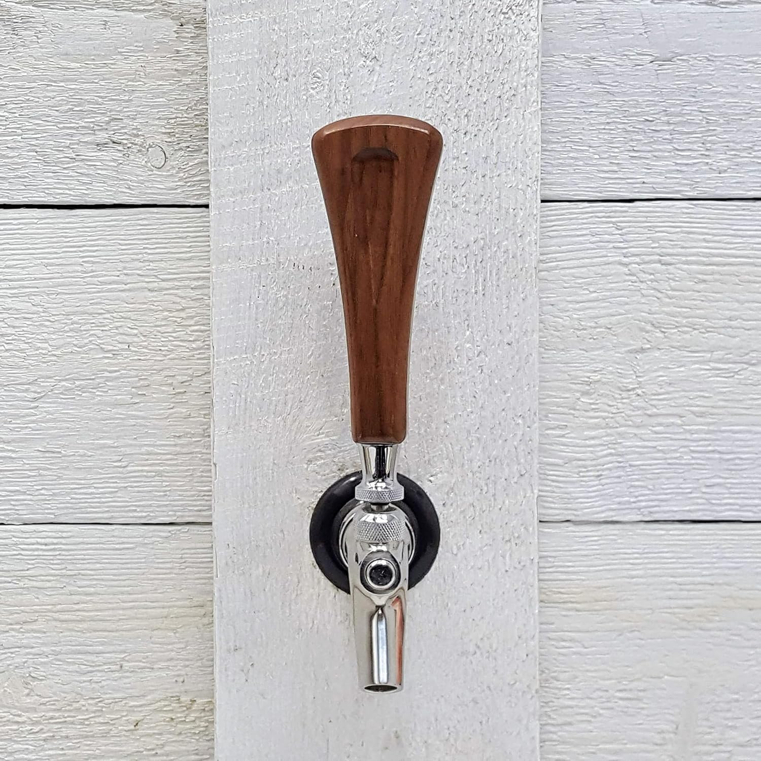 Beer Coffee Tap Handle Walnut Wood 5" inch tall. Beautiful Wood Finish. Works on all standard beer taps including kegerator.