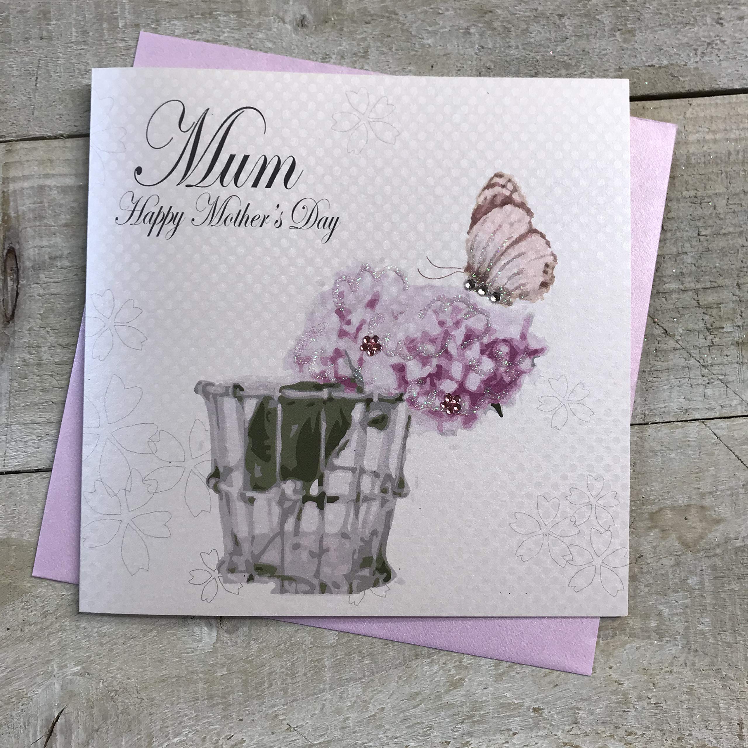 WHITE COTTON CARDS Mum Happy Mothers day Handmade Vintage Mothers Day Card, MD11
