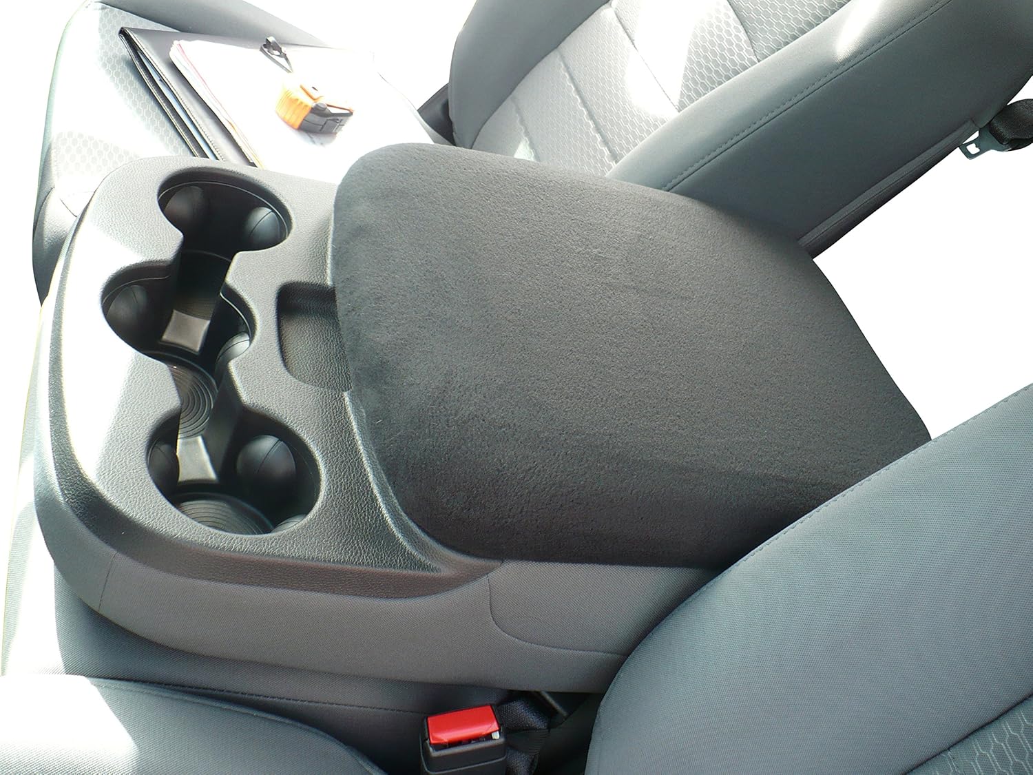 Car Console Covers Plus Made in USA Designed for Ram Classic and All Bucket Seat Models 2014-2026 Fleece Auto Armrest Center Console Cover Mossy