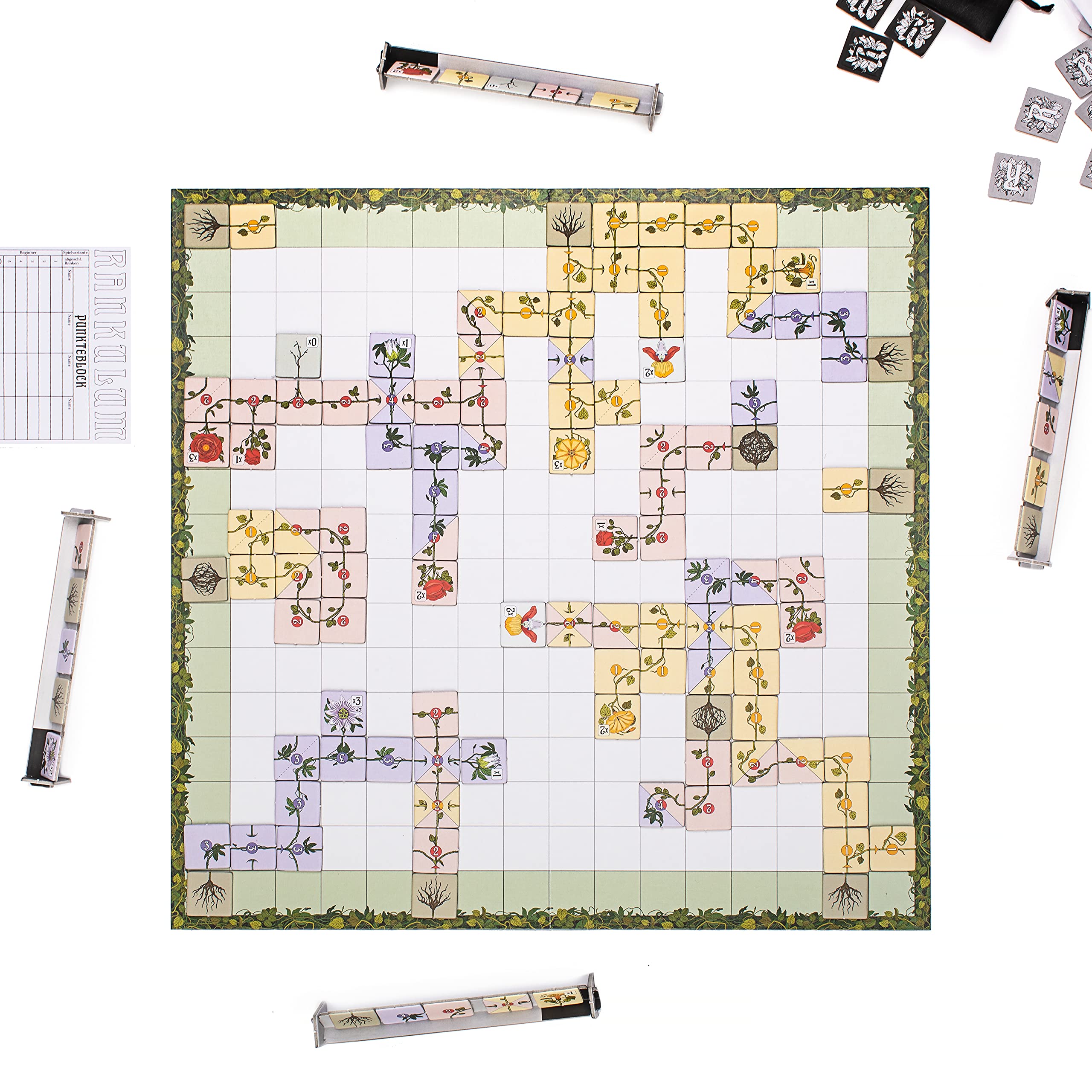 RANKULUM - Im Garten der Wilden Ranken - Das Lege Brettspiel für 2-4 Spieler - ab 8 Jahren
