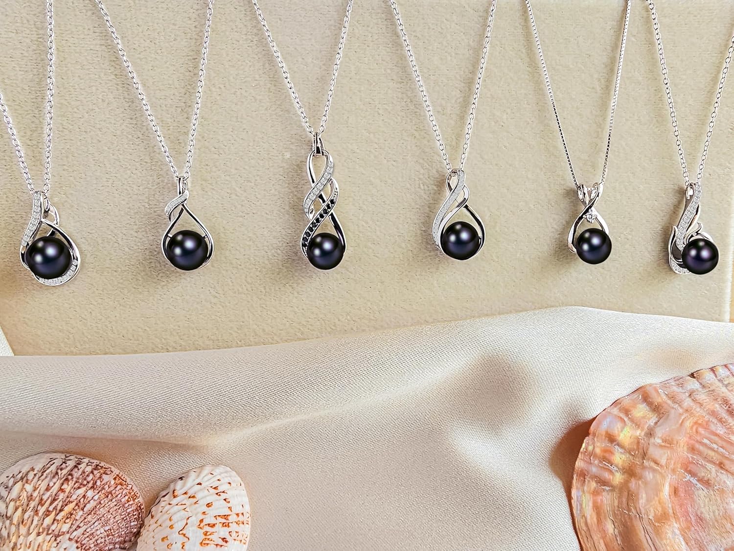 Black pearl necklace for women (Natural AAA+ 9mm) - Wedding anniversary's gift for wife (18k gold platted 925 sterling Silver)- christmas gifts for wife - Real pearls necklace for women - black pearls necklace - pearl pendant - Image 9