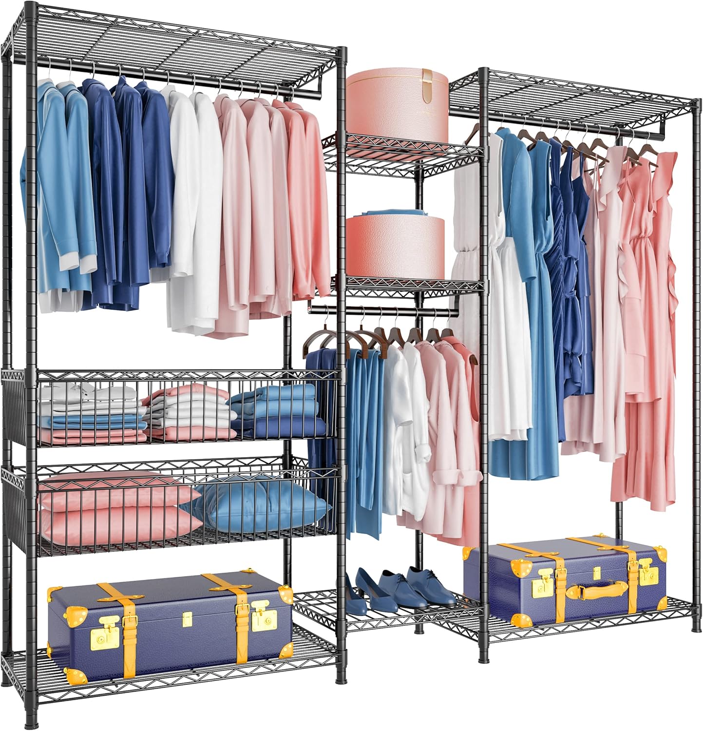 Raybee Clothes Rack, Heavy Duty Clothing Rack Loads 840Lbs
