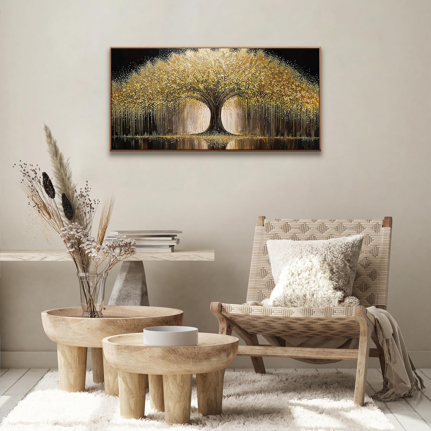 Framed Wall Art Gold Tree Of Life Wall Art Prints Artwork For Walls Modern Art Wall Decor For Living Room Bedroom Canvas Prints Bathroom Kitchen Dining Room Office Artwork Wall Decor 20x40 Inch
