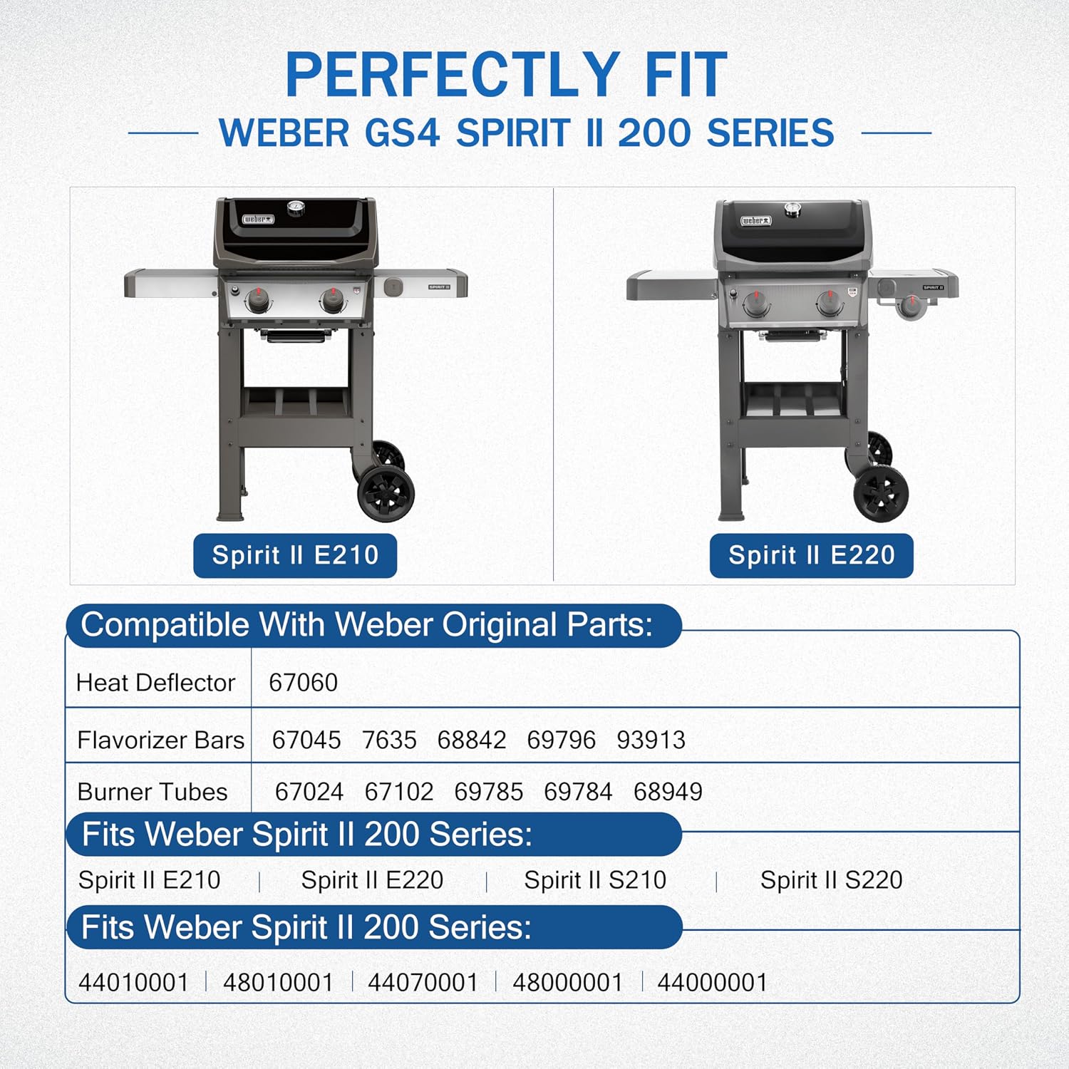 Grease Catch Pan & Grill Replacement Parts Kit for Weber Genesis/Spirit Series