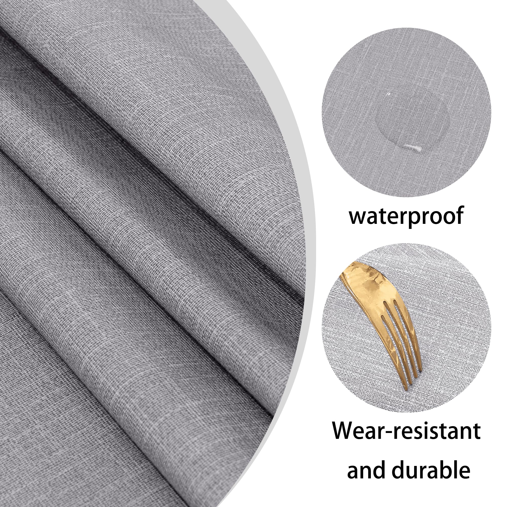 Hule Antimanchas 110 x 250 cm Repelente Al Agua, Antimanchas, Lavable Manteles Mesa Rectangular Resistente y Fácil de Limpiar para Banquetes para Todo El Año, Gris Claro