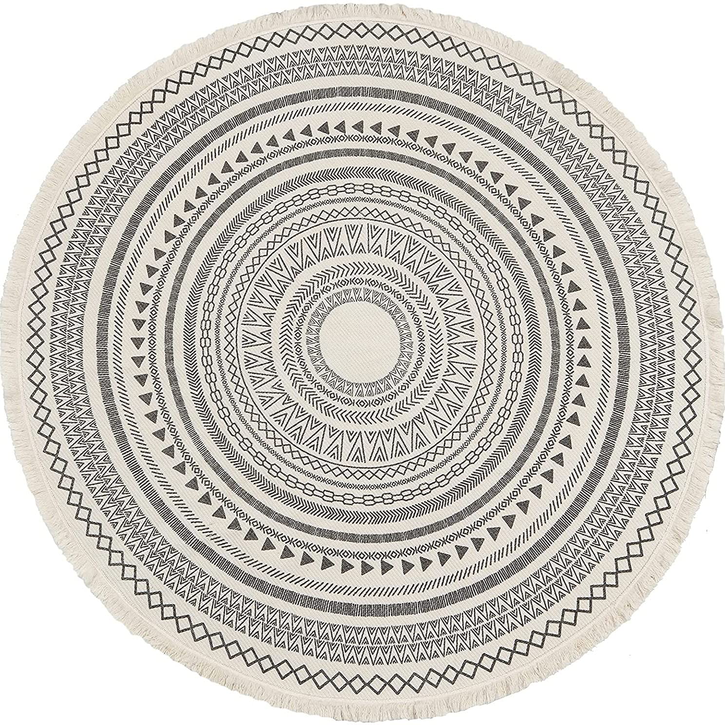 Tapis lavable en coton avec fond antidérapant moderne pour salon 160x160