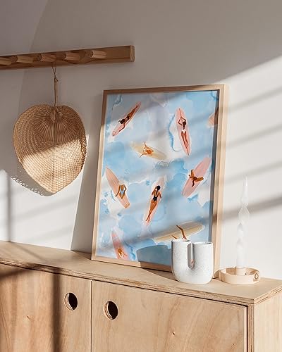 Vista 260 de HAUS AND HUES Evil Eye Decor - Navy Blue Wall Art, Evil Eye Wall Decor, Mykonos Artwork, Evil Eyes Print, Big Eyes Painting Print, Evil Eye Poster