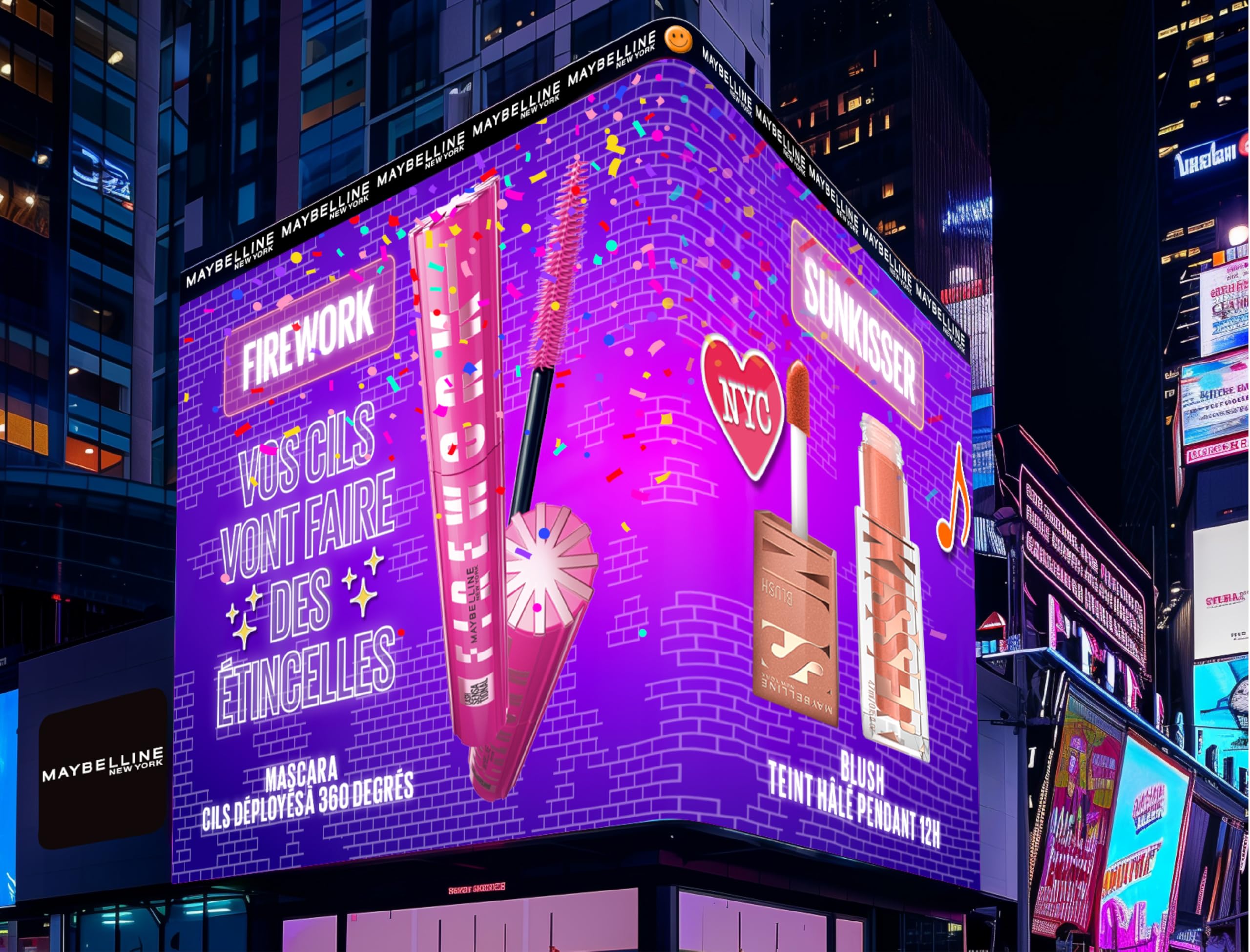 Maybelline New York – Calendrier de l'Avent 2024 – Coffret 24 Produits de Maquillage – Grand Format – Teint, Regard, Lèvres & Ongles