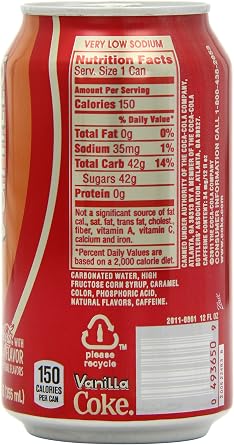 Coca Cola Vanilla Flavoured Drink 355 ml (Pack of 12)
