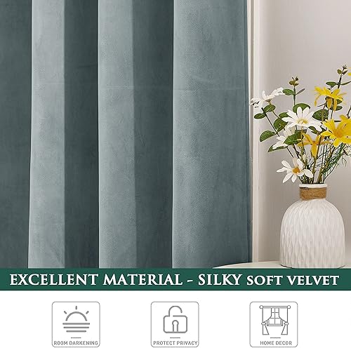 Miniatura 5 de StangH Cortinas extralargas para puerta corredera, cortinas de terciopelo pesado con bloqueo de luz, cortinas divisoras de habitación para armario,