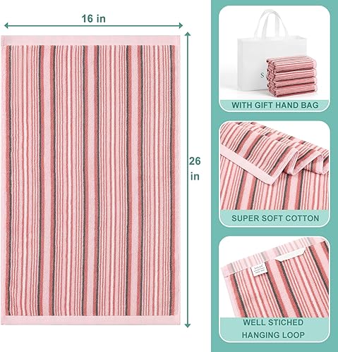 Miniatura 3 de SALAS Toallas de cocina para secar platos, toallas de cocina grandes de algodón, paños de toalla a rayas, juegos de toallas gruesas altamente