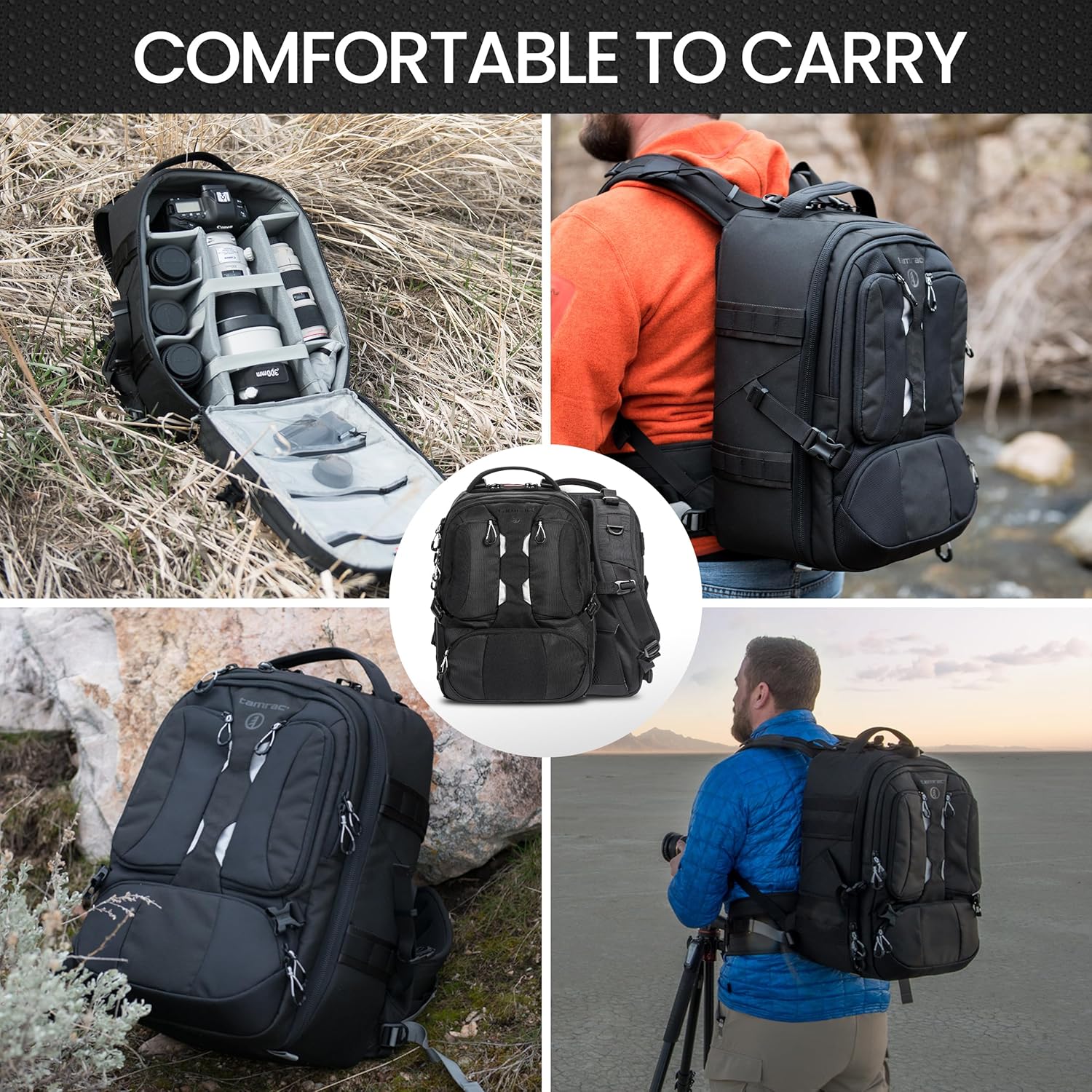 Tamrac Anvil Slim 15 Camera Backpack for Photographers DSLR Camera Bag with Laptop Compartment, Professional Photography Backpack, Camera Bag with Tripod Holder, Camera Carrying Case, Black